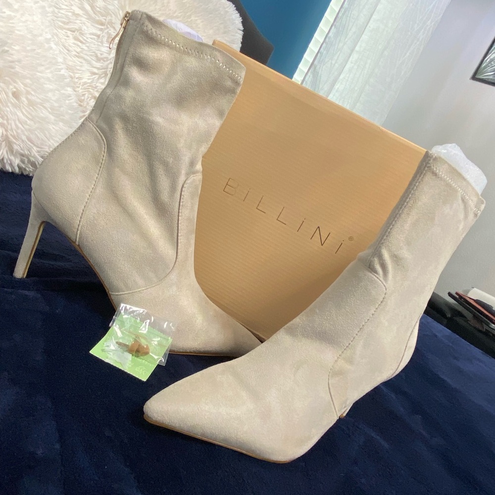 Billini Women's Elegant Beige Heeled Boots - Rachael